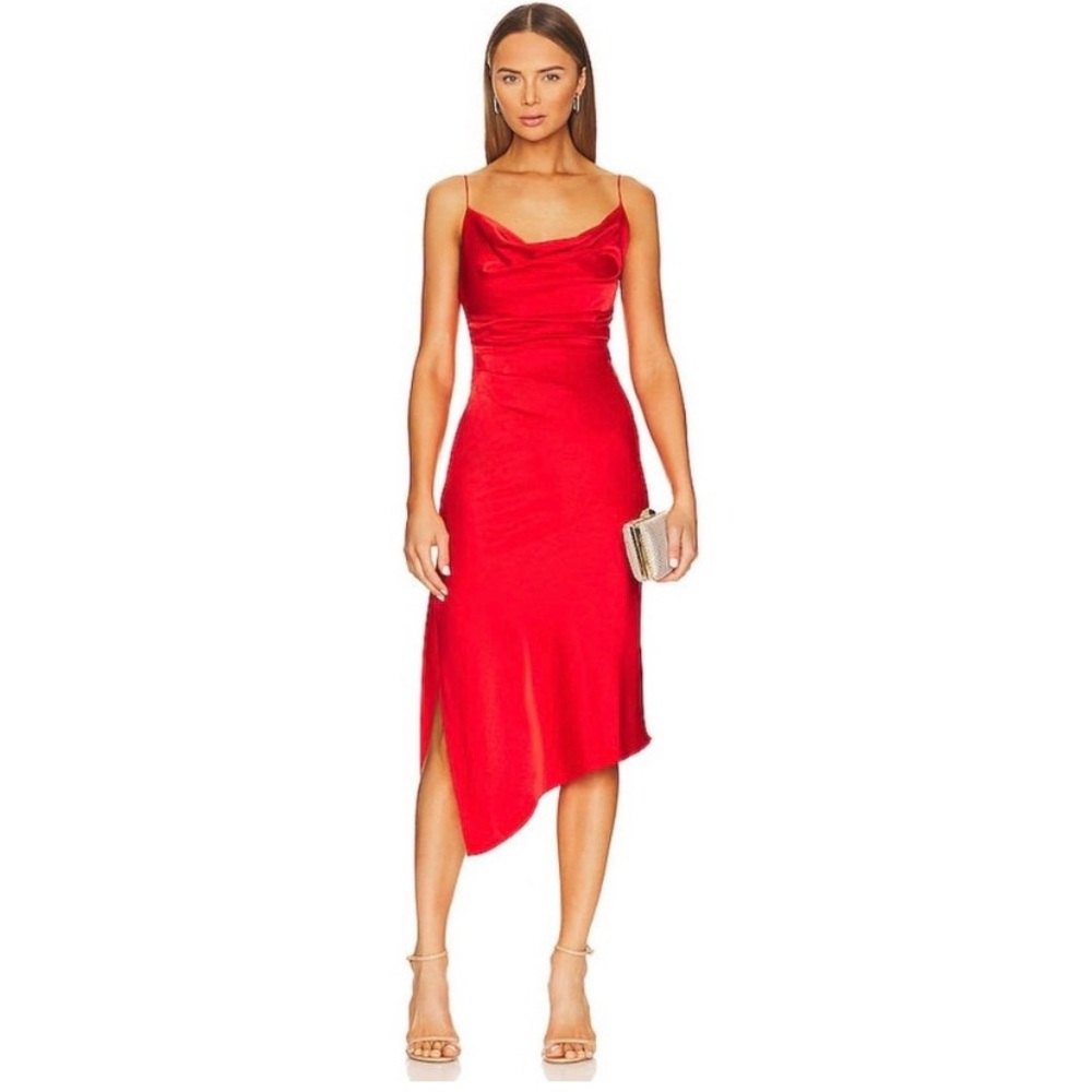 Alice and Olivia Asymmetric satin dress size 8